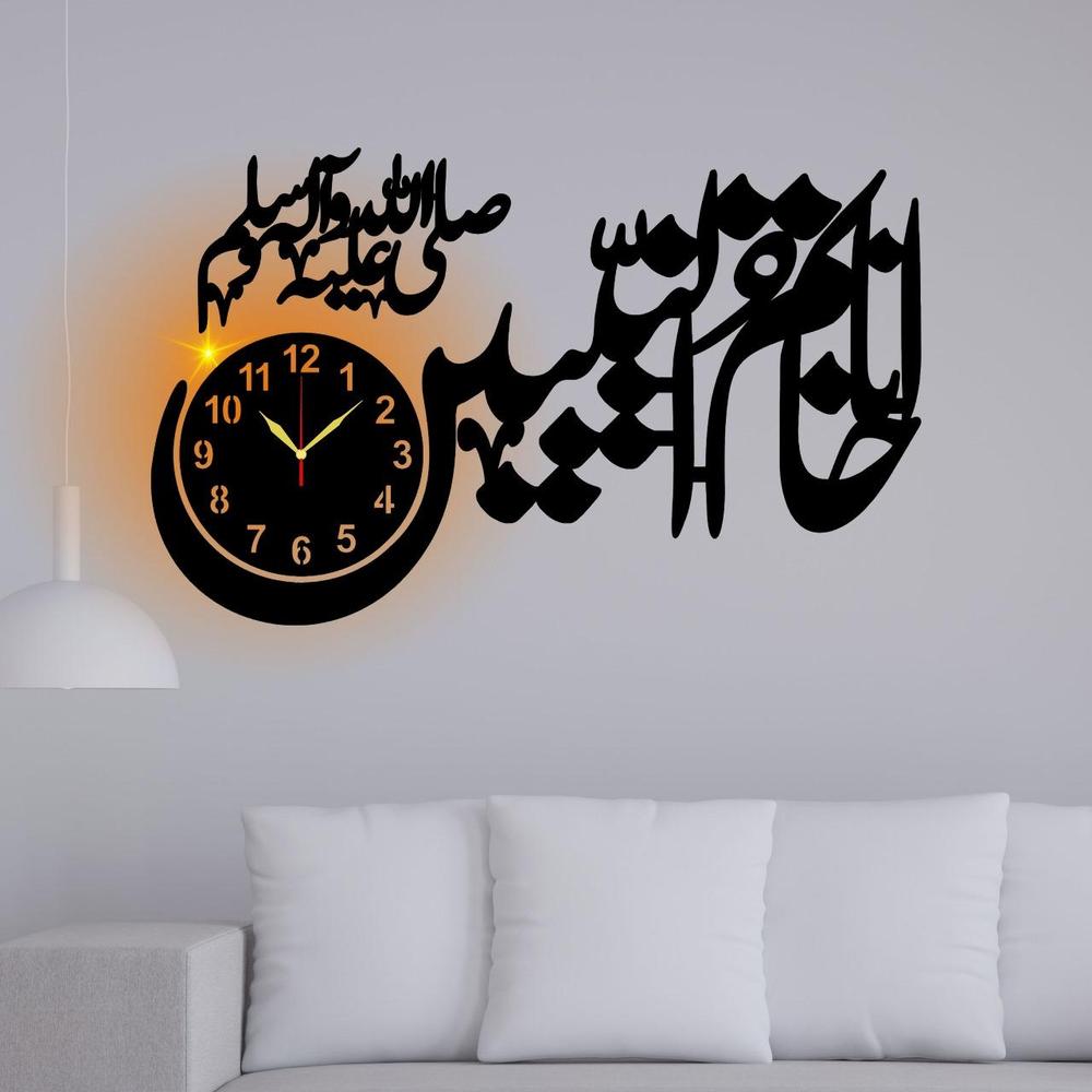 Premium Beautiful Islamic Wall Clock With Light 18×36 Size