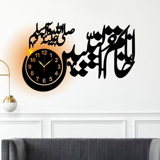 Premium Beautiful Islamic Wall Clock With Light 18×36 Size